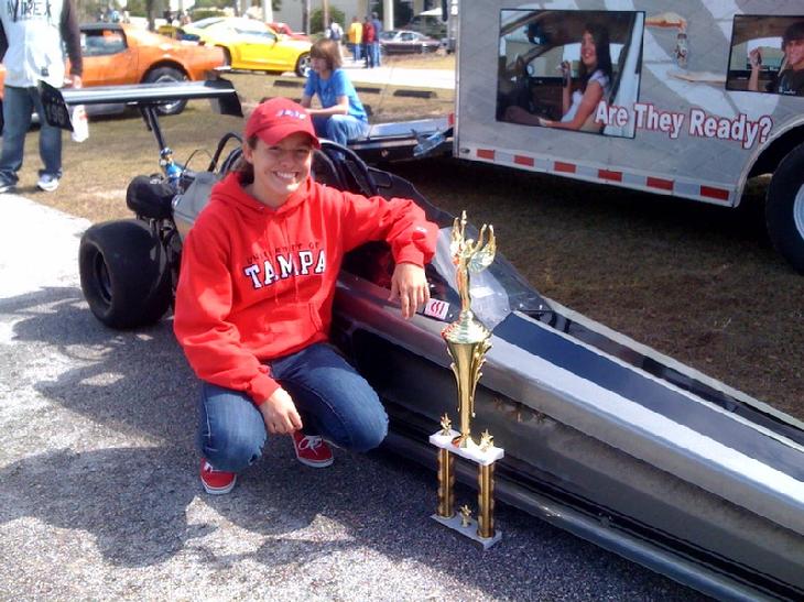 Jr dragster trophy winner kelsey Lay